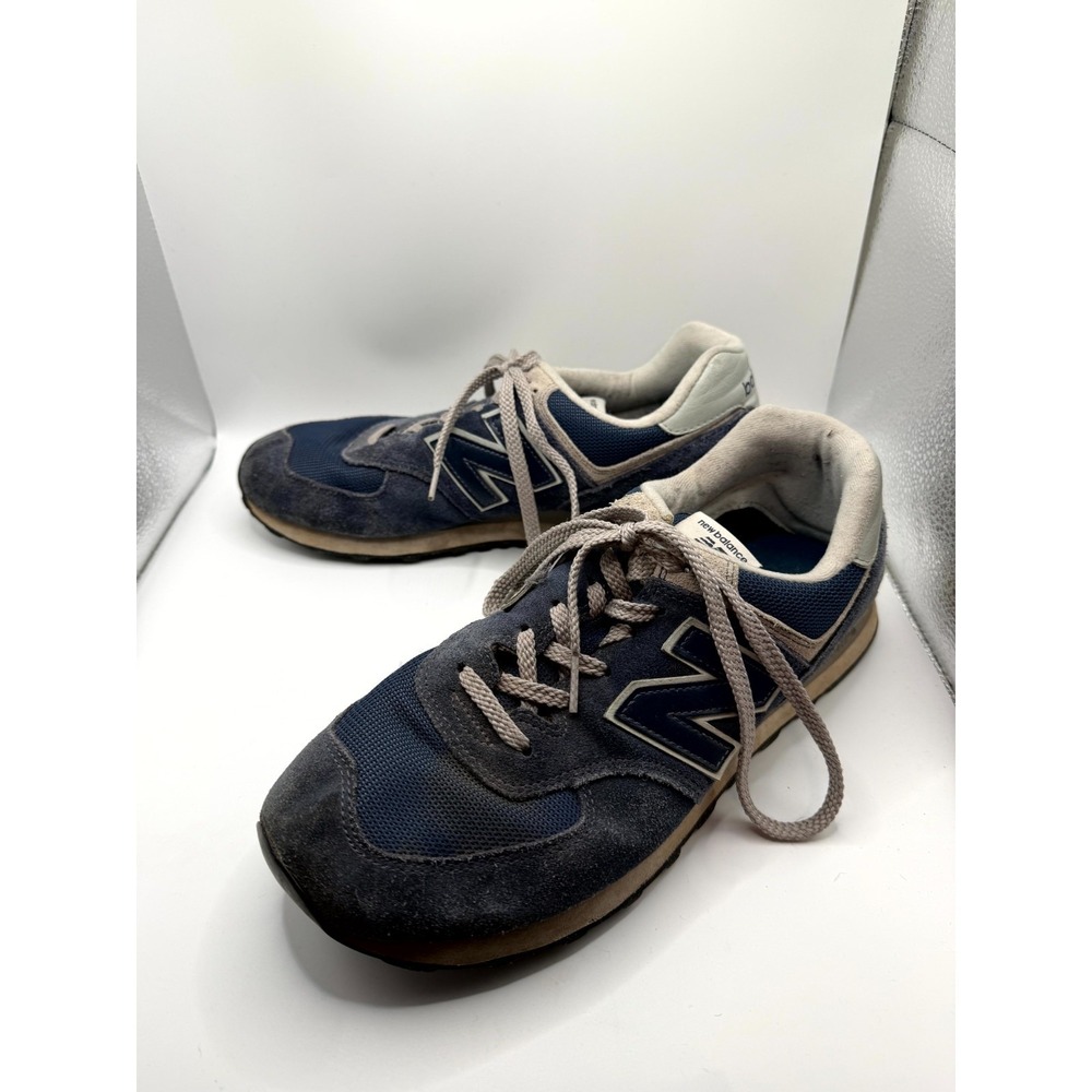 New Balance 574 ML574EVN Mens 10.5 D Sneaker Navy White Suede Running Shoes